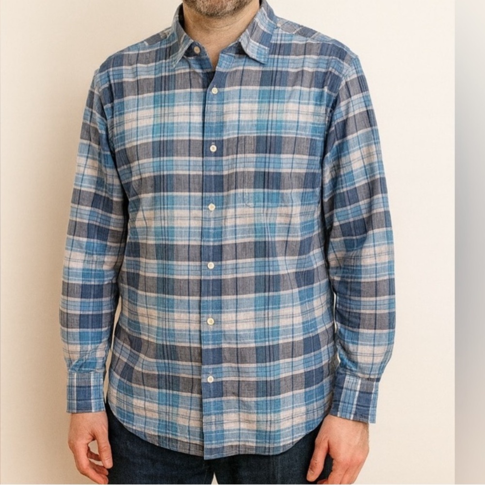 Vineyard Vines Classic Fit Tucker Shirt‎ Blue Plaid Size Large